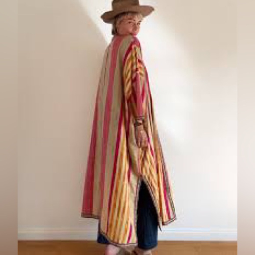 Free People Intimately Free Meadowsweet Kimono Robe Cotton Striped Embroidered - Picture 2 of 13